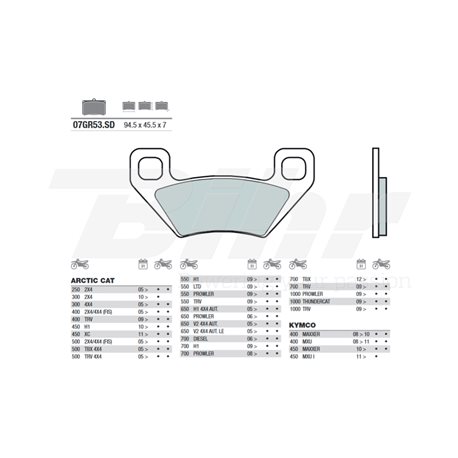 PASTILLAS DE FRENO SINTERIZADAS BREMBO 07GR53SD