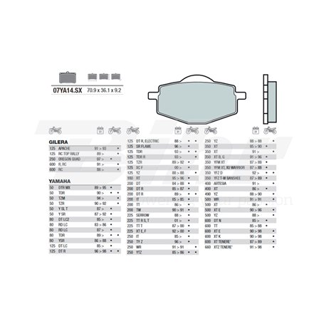 PASTILLAS DE FRENO SINTERIZADAS DE COMPETICIÓN BREMBO 07YA14SX