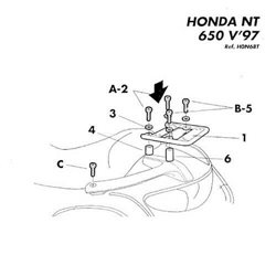 FIJACIONES TOP SHAD HONDA NT 650 V 97