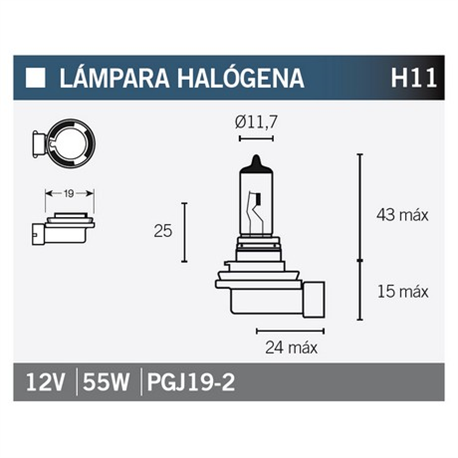 LAMPARA HALOGENA H11