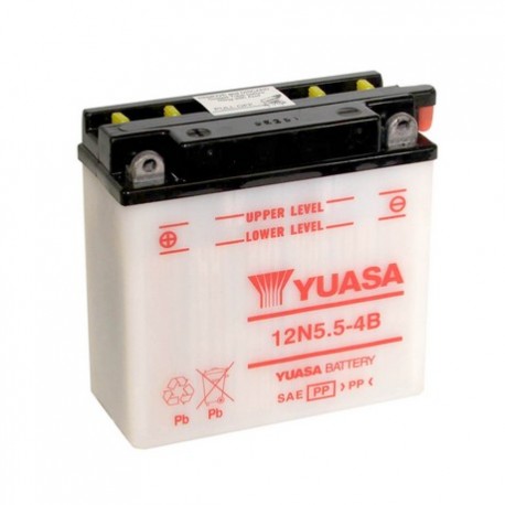 BATERIA MOTO YUASA 12N5.5-4B DRY CHARGED (SIN ELECTROLITO)