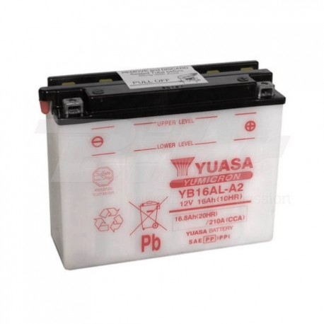 BATERIA MOTO YUASA YB16AL-A2 DRY CHARGED (SIN ELECTROLITO)