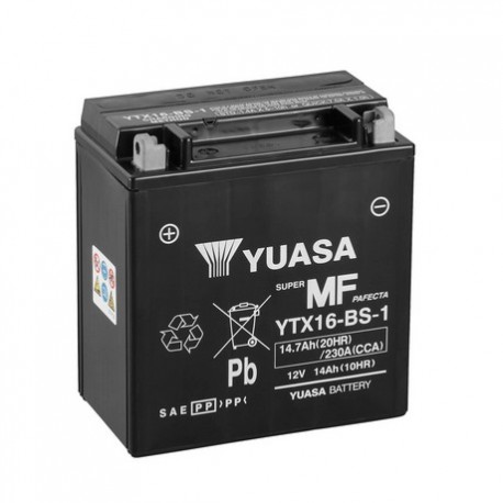 BATERIA MOTO YUASA YTX16-BS-1 COMBIPACK (CON ELECTROLITO)