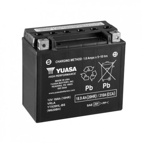 BATERIA MOTO YUASA YTX20HL-BS COMBIPACK (CON ELECTROLITO)