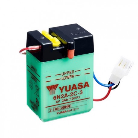 BATERIA MOTO YUASA 6N2A-2C-3 DRY CHARGED (SIN ELECTROLITO)