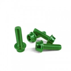 TORNILLO PORTA BIDON TOKEN ALUMINIO 5X16 MM VERDE(JEU DE 4 TORNILLO)