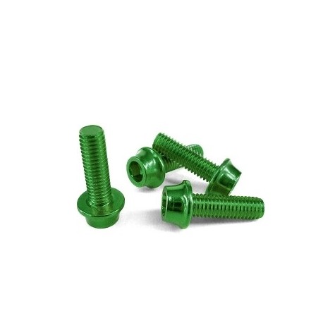 TORNILLO PORTA BIDON TOKEN ALUMINIO 5X16 MM VERDE(JEU DE 4 TORNILLO)