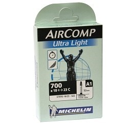 CHAMBRE A AIR 700 X 18/23 MICHELIN A1 ULTRA LIGHT PRESTA (VALVE 52MM) ( PRIX NET )