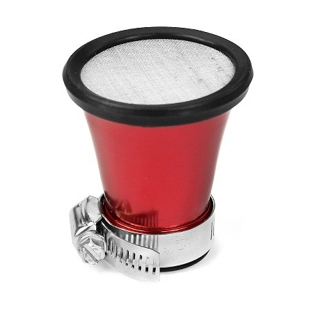 FILTRO DE AIRE INOX CUERPO ALU ROJO Ø28