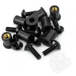 SET OF BOLTS BLACK FOR WINDSCREEN 8PCS