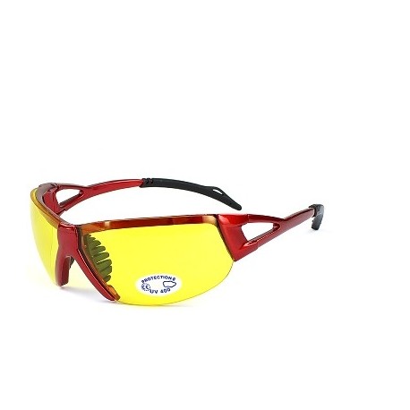 LUNETTES VELO ROUGE - VERRE JAUNE