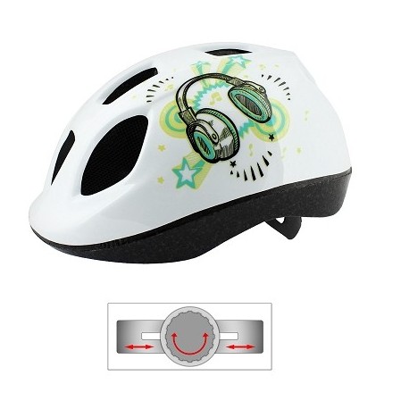 CASQUE "JUNIOR" UNISEX STEREO GRIS ET VERT TAILLE 52/56