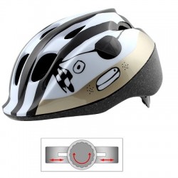 CASCO BICI PIRATA INFANTIL BLANCOO/ORO /NEGRO TALLA 46/53