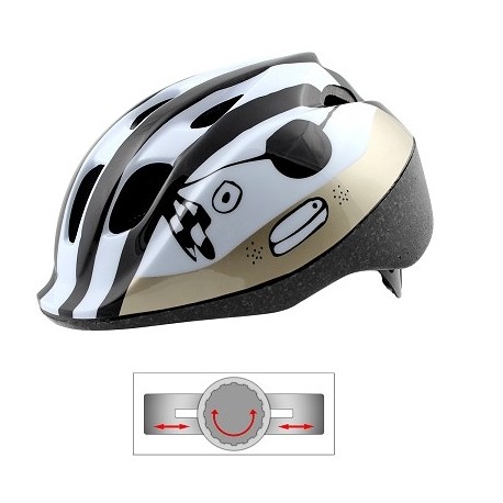 CASCO BICI PIRATA INFANTIL BLANCOO/ORO /NEGRO TALLA 46/53