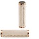 POIGNEE VELO 130MM SIMILI CUIR CREME LOCK ON ALU COULEUR BRONZE