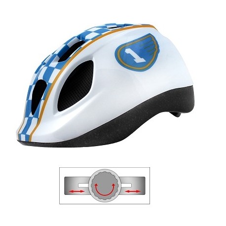 CASCO BICI RACE INFANTIL BLANCOO/AZUL/AMARILLO TALLA 46/53