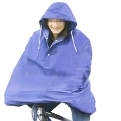 PONCHO IMPERMEABLE BLEU/JAUNE POUR ADULTE TAILLE UNIQUE