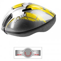 CASQUE VELO ENFANT GES HORNET JAUNE-GRIS-CARBONE (50-55)