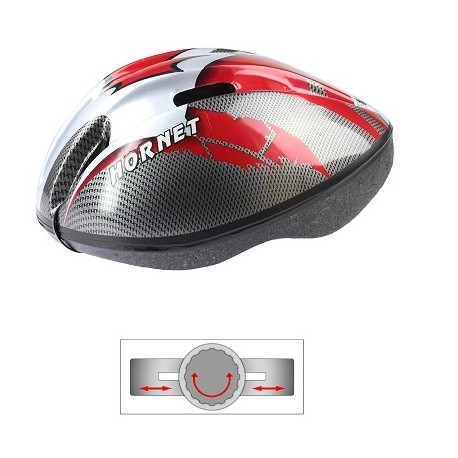 CASQUE VELO ENFANT GES HORNET ROUGE-GRIS-CARBONE (50-55)