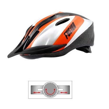 CASCO BICI FUSION ADULTO BTT PLATA /ORANGE /NEGRO TALLA 54/58