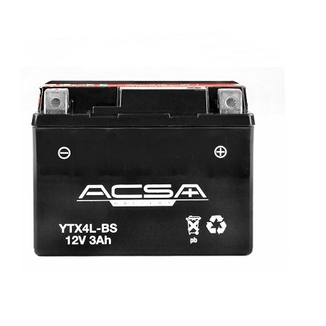 BATERIA ACSA YTX4L-BS 12V-3A SIN MANTENIMIENTO