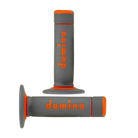 GRIPS DOMINO CROSS BI-COMPOSANTS GRIS/ORANGE