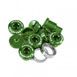 TORNILLO DE PEDALIER TOKEN COMPATIBLE CAMPAGNOLO VERDE (JUEGO DE 5 TORNILLO)