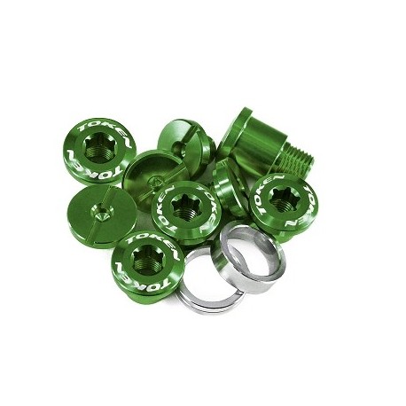 TORNILLO DE PEDALIER TOKEN COMPATIBLE CAMPAGNOLO VERDE (JUEGO DE 5 TORNILLO)