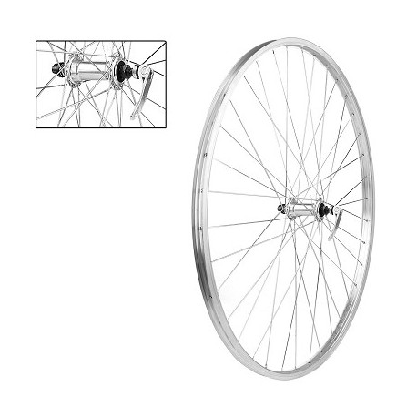 ROUE AVANT VTT 28" SIMPLE PAROIE A BLOCAGE COULEUR ALU