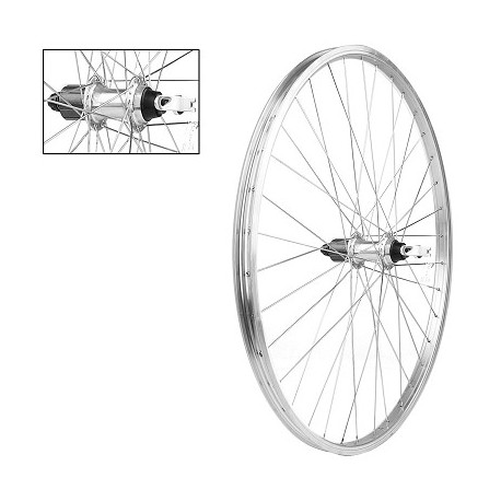 ROUE ARRIERE VTT 26" SIMPLE PAROIE 8-9 VITESSES A BLOCAGE COULEUR ALU