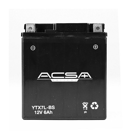 BATERIA ACSA YTX7L-BS 12V 6A SIN MANTENIMIENTO