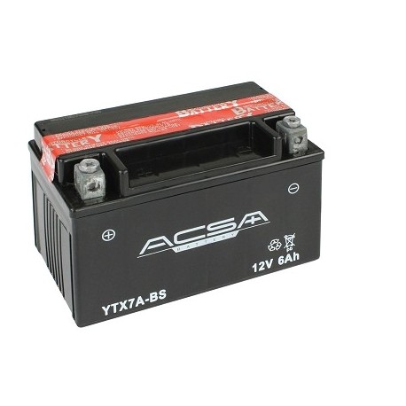 BATERIA ACSA YTX7A-BS 12V-6A SIN MANTENIMIENTO