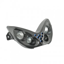 DOBLE OPTICA TNT 4 BOMBILLAS HALOJENAS + LEDS BLEU NITRO/AEROX NEGRA *