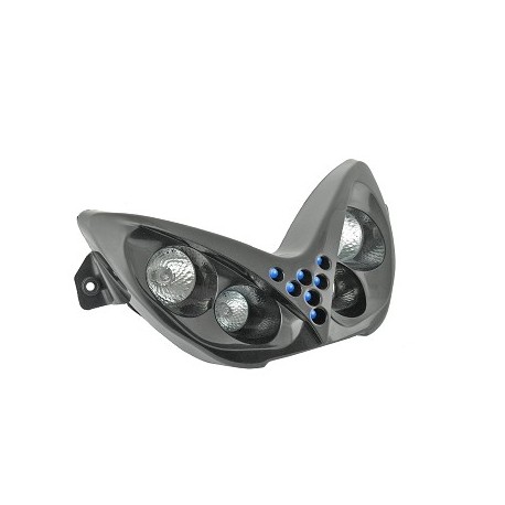 DOBLE OPTICA TNT 4 BOMBILLAS HALOJENAS + LEDS BLEU NITRO/AEROX NEGRA *