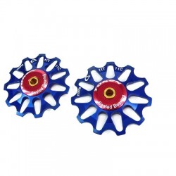 RODILLOS DE DESAROLLO TOKEN 11 DIENTES COMPATIBLE SHIMANO/CAMPAGNOLO/SRAM X0 AZULES (EL PAR)