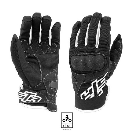 GLOVES GTR IMPACT COQUES BLACK/WHITE L (CE)