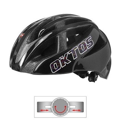 CASQUE VELO ADULTE OKTOS CITY MAP DOUBLE INMOLD NOIR L (58-62)