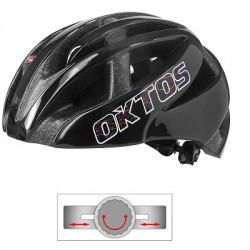 CASQUE VELO ADULTE OKTOS CITY MAP DOUBLE INMOLD NOIR M (52-58)