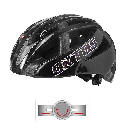 CASQUE VELO ADULTE OKTOS CITY MAP DOUBLE INMOLD NOIR M (52-58)