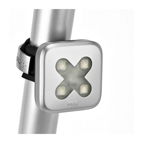 LUZ TRASERA KNOG BLINDER 4 FORMA CRUZ 4 LED PLATA