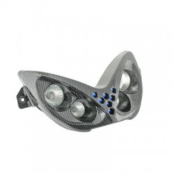 DOBLE OPTICA TNT 4 BOMBILLAS HALOJENAS + LEDS BLEU NITRO/AEROX IMIT CARBONO *