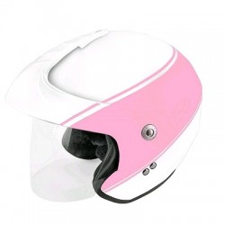 CASCO JETVIS+VIT POLY XER2 BAND BLANCO/ROSA MAT XL SB05B