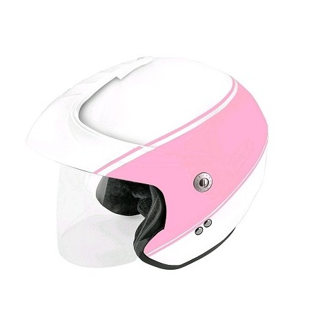 CASCO JETVIS+VIT POLY XER2 BAND BLANCO/ROSA MAT XL SB05B