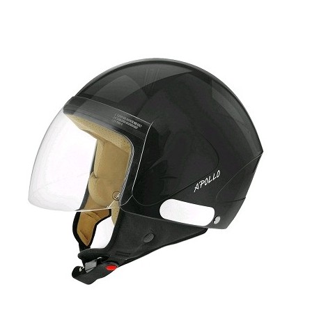 CASCO JET TNT APOLLO NEGRO BRILLO (LINER BEIGE) L