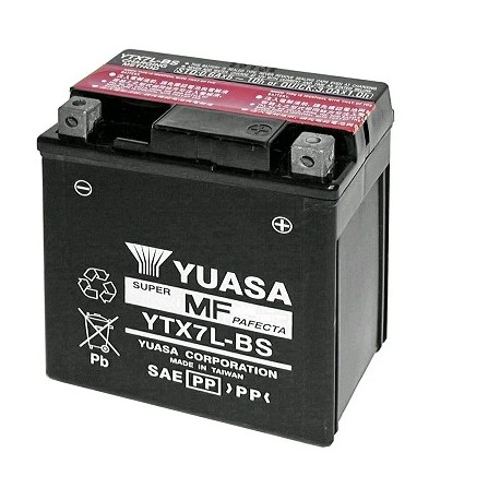 BATERIA YUASA YTX7L-BS 12V-6A PANTHEON1/SH/DYLAN /YBR 125