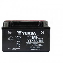 BATERIA YUASA YTX7A-BS 12V-6A SIN MANTENIMIENTO CYGNUS/SYM FIDDLE/KYMCO AGILITY 125