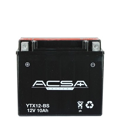 BATERIA ACSA YTX12-BS 12V-10A SIN MANTENIMIENTO