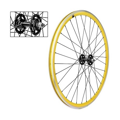 ROUE AVANT VELOX 700C FIXIE JAUNE ALU 30MM