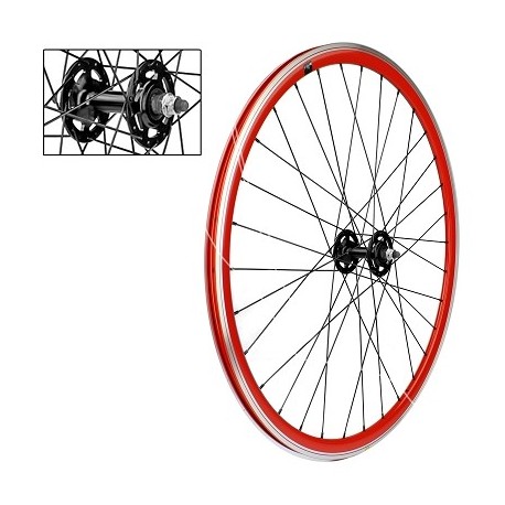 ROUE AVANT VELOX 700C FIXIE ROUGE ALU 30MM