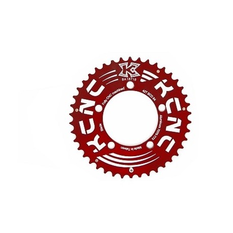 PLATO LLENO KCNC PEDALIER DOBLE BICI DE BTT 42 DIENTES ROJO